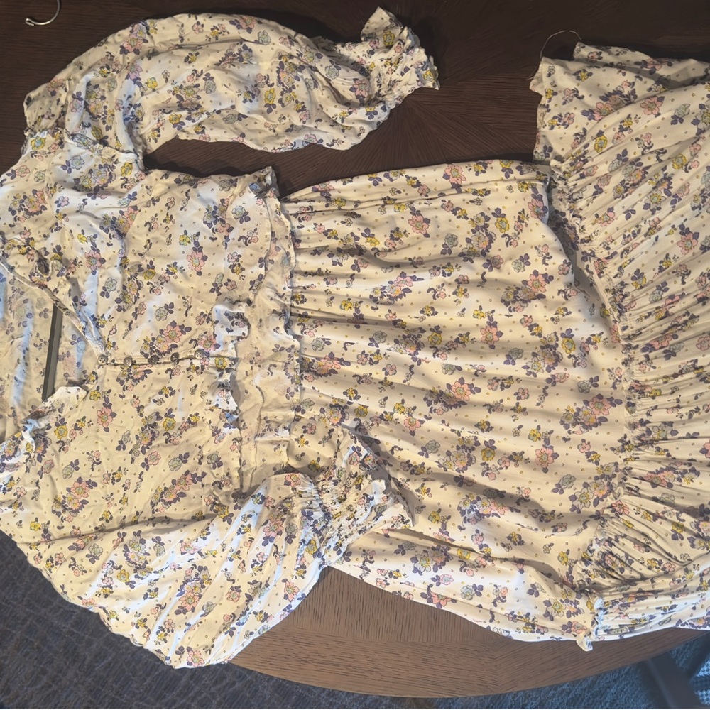 Free People Floral Skirt Set - Cream and Multicolor